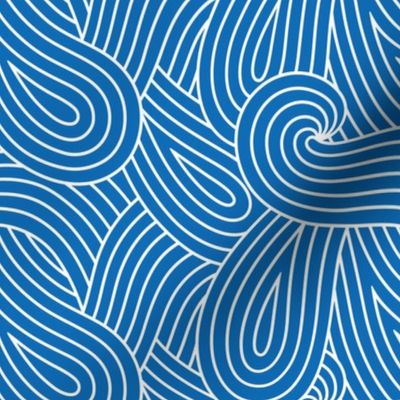 Blue Wave Loops Swirl