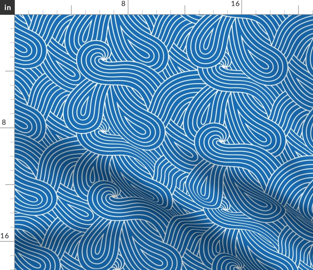 Blue Wave Loops Swirl