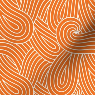 Orange Wave Loops Swirl
