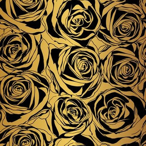 Gold and black rose pattern