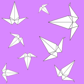Origami Peace Cranes, Lilac