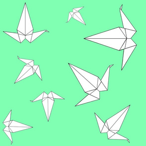 Origami Peace Cranes, Mint