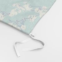 Cherry Blossoms in Aqua // Modern Japanese floral pattern by Zoe Charlotte