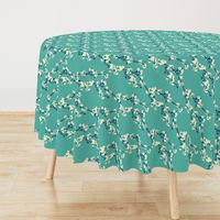 Cherry Blossoms in Aqua // Modern Japanese floral pattern by Zoe Charlotte