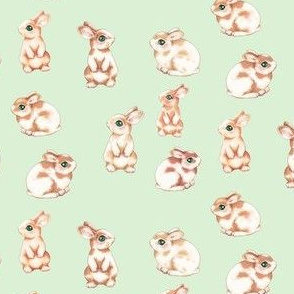 Easter Bunnies Zig Zag, Pastel Green