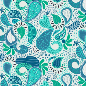 Crazy Paisley Blue Green