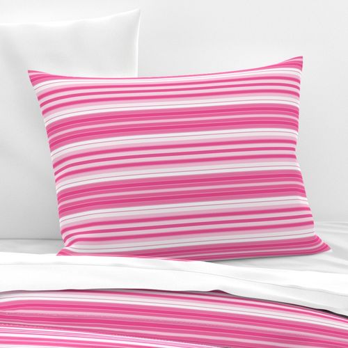 Pink and White Horizontal Stripe