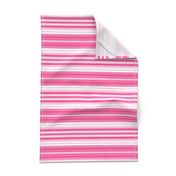 Pink and White Horizontal Stripe