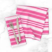 Pink and White Horizontal Stripe