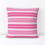Pink and White Horizontal Stripe