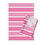 Pink and White Horizontal Stripe