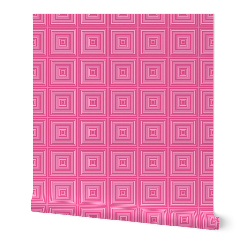 Deep Pink Squares Geometric