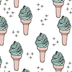 Super sweet refreshing ice cream cone summer geometric scandinavian style kids gender neutral design mint