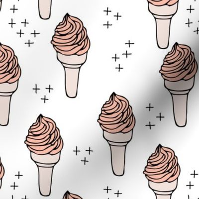 Super sweet refreshing ice cream cone summer geometric scandinavian style kids gender neutral design coral