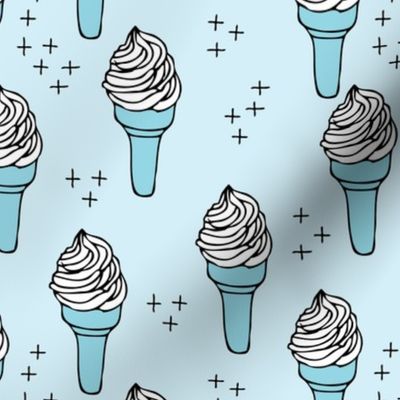 Super sweet refreshing ice cream cone summer geometric scandinavian style kids gender neutral design blue