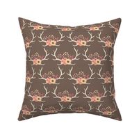 Floral Antlers-Brown