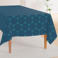 concentric circles - navy on teal