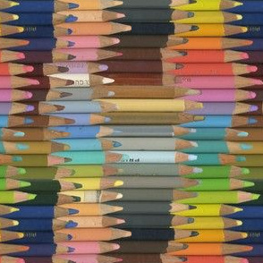 colored pencils, sideways