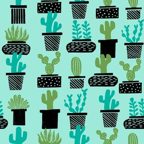 cactus // potted plants houseplants plants block print stamps kids