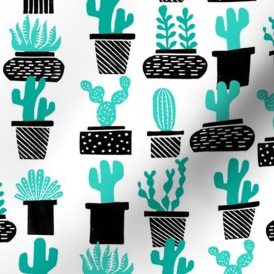 cactus // plant pots potted plants houseplants plants black and white cactus summer tropical