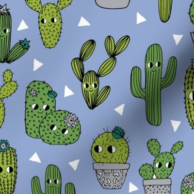 happy cactus // cacti blue desert summer cute kids 