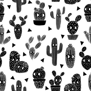 cactus // happy cactus black and white cute kids funny summer plants