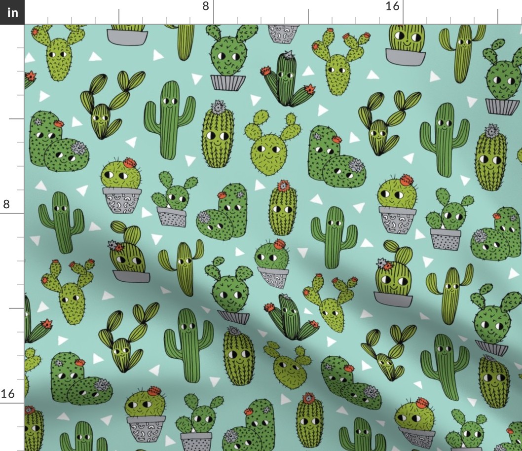 happy cactus // mint cactus cute cacti  cactuses kids cute summer