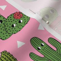 happy cactus // pink cute cactus kids summer plants funny characters