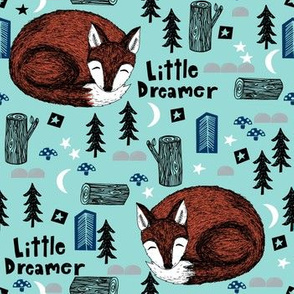 sleeping fox // little dream fox woodland cute camping kids forest 