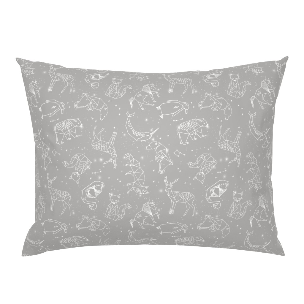 Constellations // geometric animal star nursery light grey