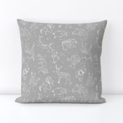 Constellations // geometric animal star nursery light grey