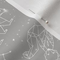 Constellations // geometric animal star nursery light grey