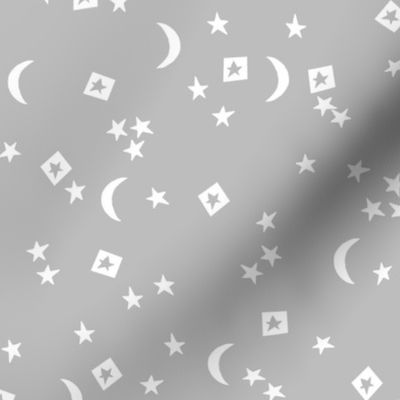 stars and moon // grey dream sleep baby nursery stars night sky