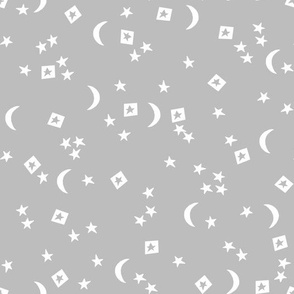 stars and moon // grey dream sleep baby nursery stars night sky