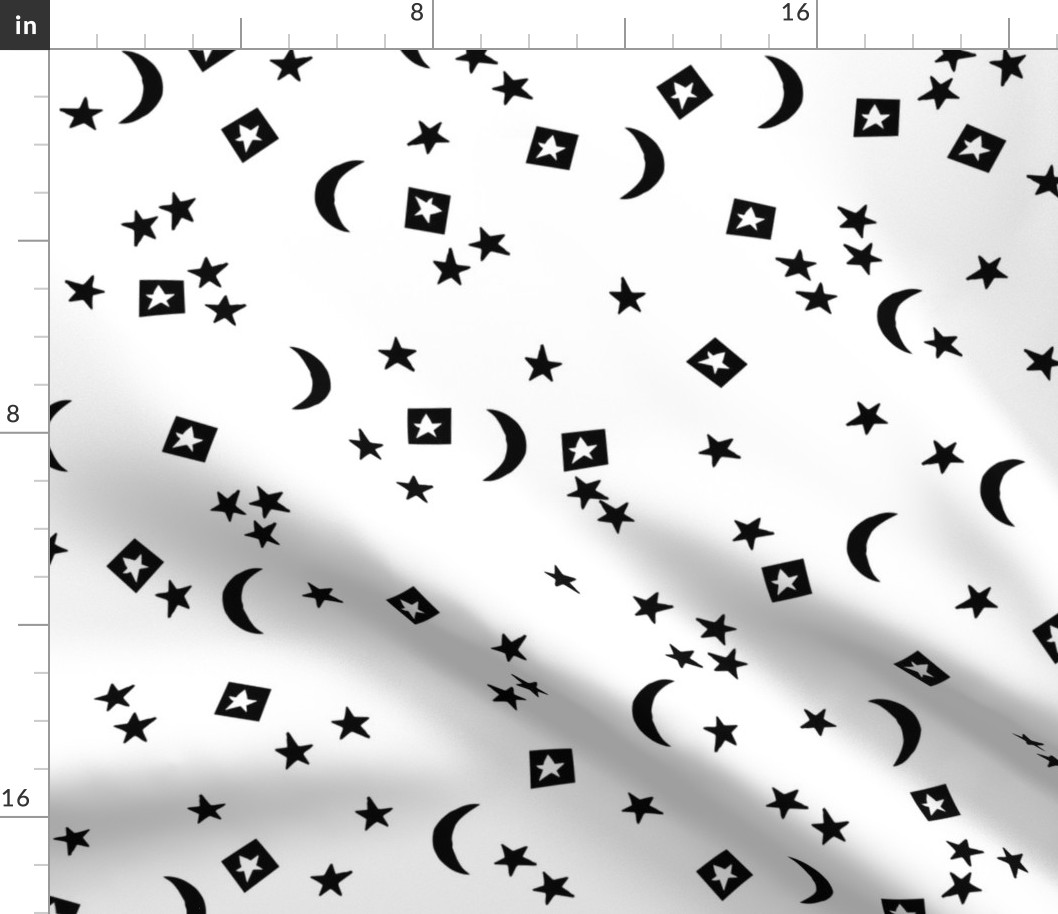 night sky // stars and moon black and white kids nursery baby sweet little cut outs baby nursery sleeping dreaming