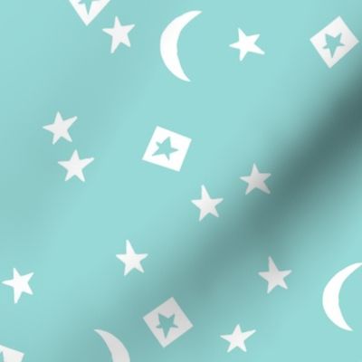night sky // stars and moon mint kids baby nursery 