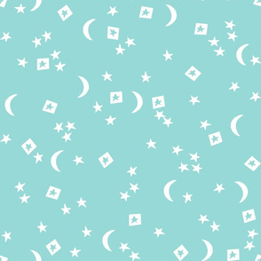 night sky // stars and moon mint kids baby nursery 