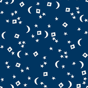 night sky // navy blue stars and moon kids baby nursery sleep dream