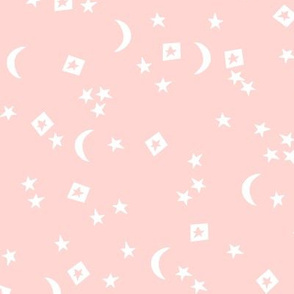 night sky // stars and moon light pink pastel pink girls nursery sweet dreams little dream sleeping night sky