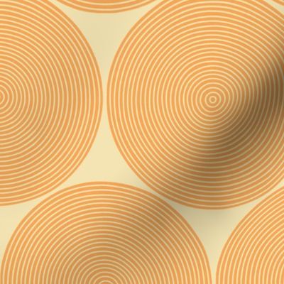 concentric circles - orange on cream