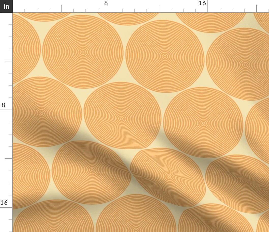 concentric circles - orange on cream