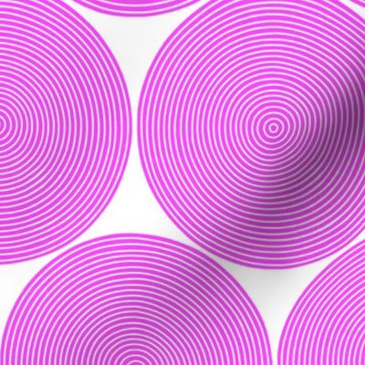 concentric circles - hot pink on white