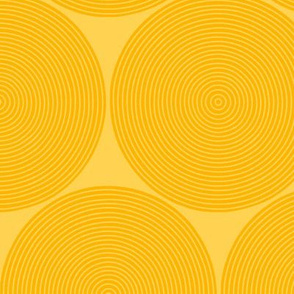 concentric circles - gold on yellow