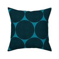 vinyl records on teal