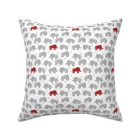 elephant // grey and red kids triangles nursery baby 