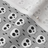 skulls // halloween skulls spooky scary kids baby grey 