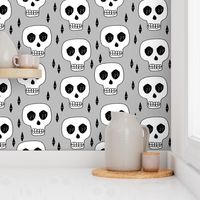 skulls // halloween skulls spooky scary kids baby grey 