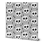 skulls // halloween skulls spooky scary kids baby grey 