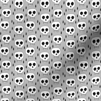 skulls // halloween skulls spooky scary kids baby grey 
