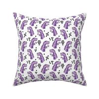 dinosaurs // purple and white dino dinosaurs kids baby purple medium 